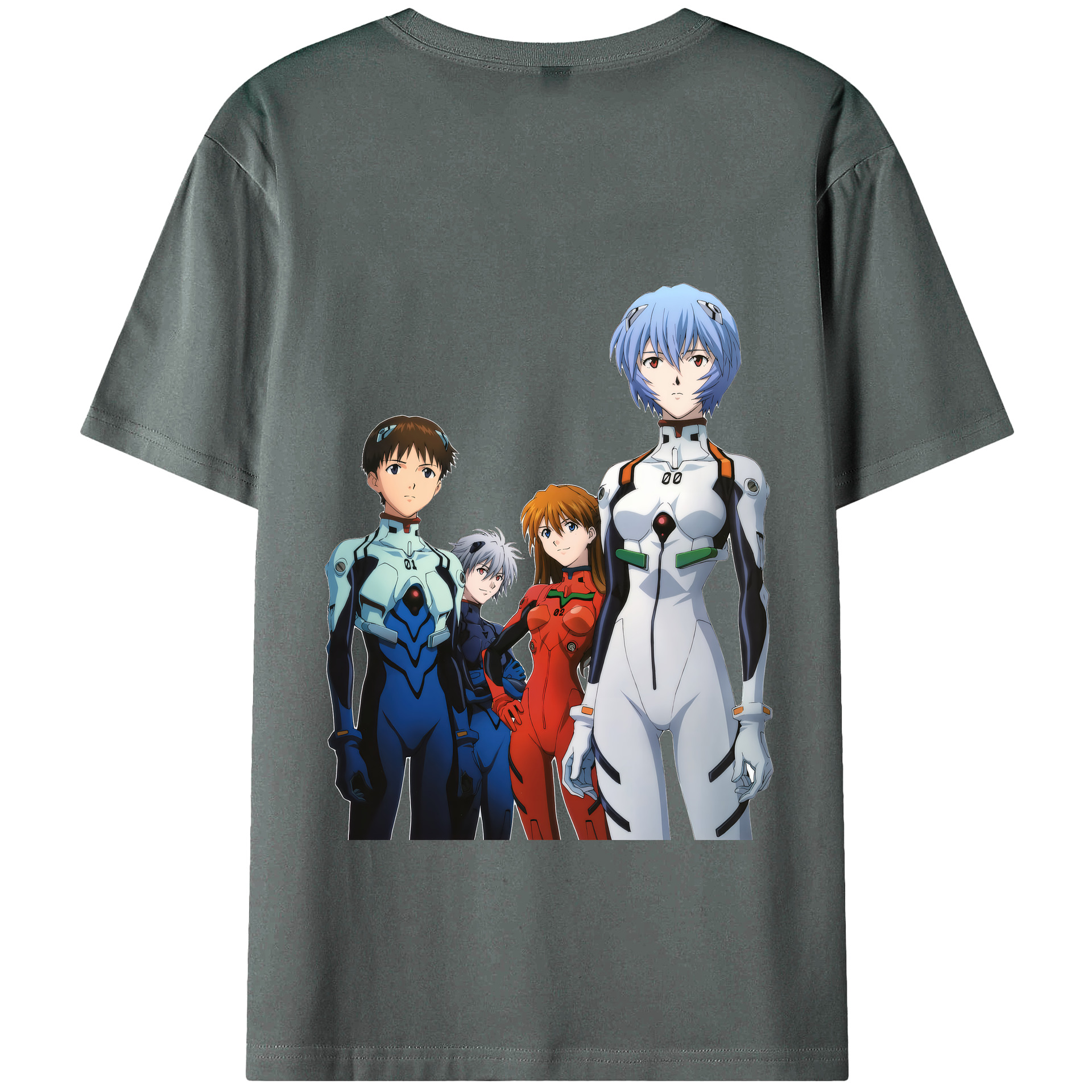 （画像用） EVA 新世紀エヴァンゲリオン 綿100％ メンズ半袖Tシャツ（バックプリント） 通気性